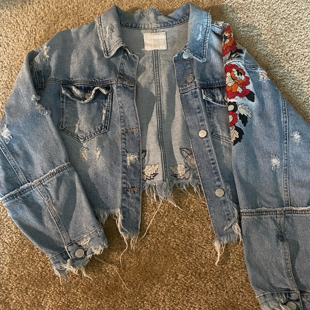 Zara Cropped Denim Jacket